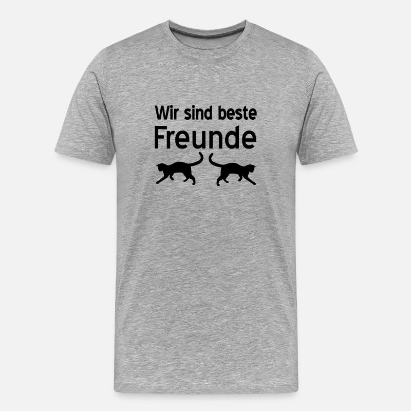Katzen - Männer Premium Bio T-Shirt - Grau meliert