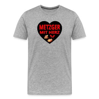 Boucher - T-shirt bio Premium Homme - gris chiné - Devant - Damien (186cm)