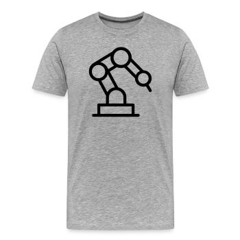 bras robotique - T-shirt bio Premium Homme - gris chiné - Devant - Damien (186cm)