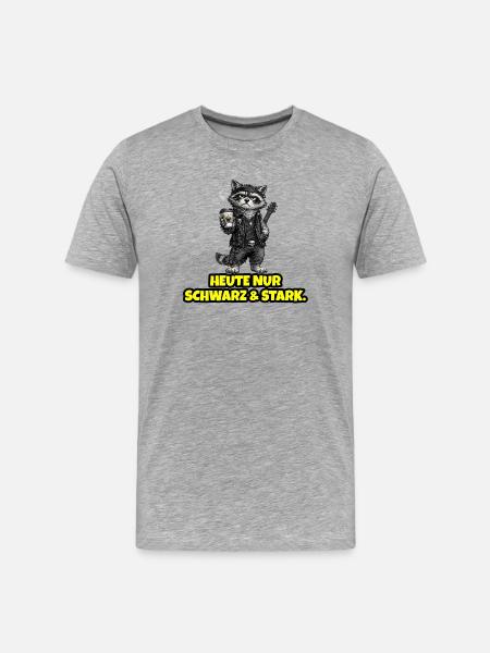 Today only Black & Strong – Rock Waschbär - Men's Premium Organic T-Shirt - heather grey