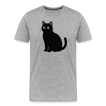 Chat noir chat noir - T-shirt bio Premium Homme - gris chiné - Devant - Damien (186cm)