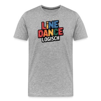 LineDance Logique Coloré - T-shirt bio Premium Homme - gris chiné - Devant - Damien (186cm)
