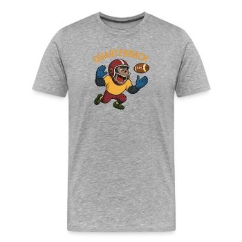 Quarterback de dessin animé avec le football - T-shirt bio Premium Homme - gris chiné - Devant - Damien (186cm)