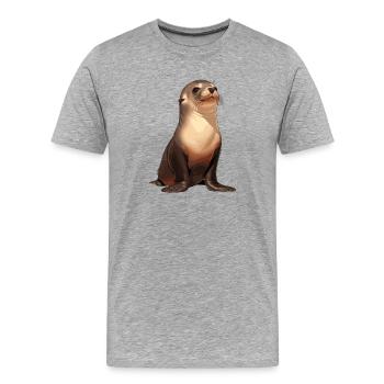 Seelöwen Seelöwe - Männer Premium Bio T-Shirt - Grau meliert - Vorne - Damien (186cm)