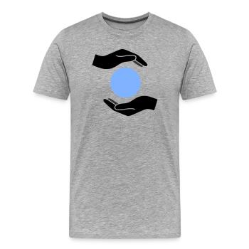 Hands Protection Ball World - Men's Premium Organic T-Shirt - heather grey - Front - Damien (186cm)