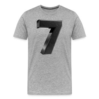 Black Seven with Gold Speckles - Men's Premium Organic T-Shirt - heather grey - Front - Damien (186cm)