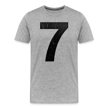 Grunge Seven Scratches - T-shirt bio Premium Homme - gris chiné - Devant - Damien (186cm)