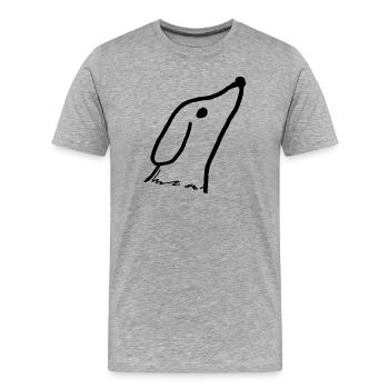 Hund Hundeliebe - Männer Premium Bio T-Shirt - Grau meliert - Vorne - Damien (186cm)