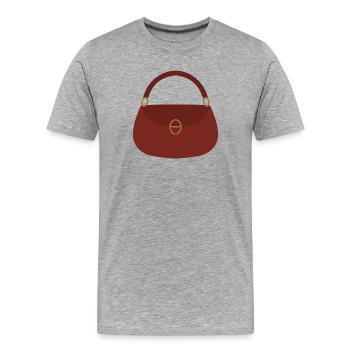 Crimson Handtaschen-Silhouette - Männer Premium Bio T-Shirt - Grau meliert - Vorne - Damien (186cm)