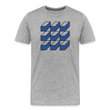 GeoBox - T-shirt bio Premium Homme - gris chiné - Devant - Damien (186cm)
