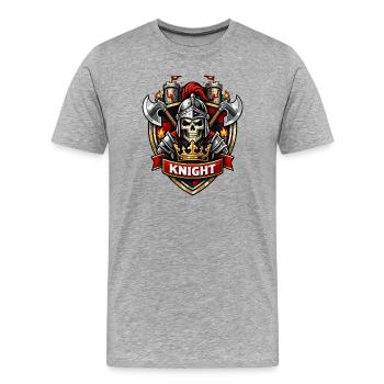 Crusader Skull Emblem - Men's Premium Organic T-Shirt - heather grey - Front - Damien (186cm)