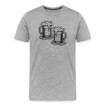 Beer Glass Beer Drinking - Men's Premium Organic T-Shirt - heather grey - Front - Damien (186cm)