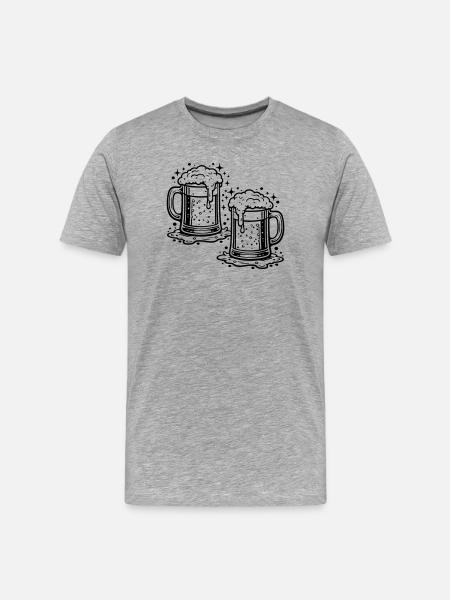 Beer Glass Beer Drinking - Men's Premium Organic T-Shirt - heather grey