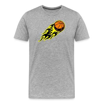 Basketball flame - Men's Premium Organic T-Shirt - heather grey - Front - Damien (186cm)