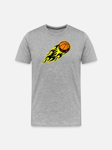 Basketball flame - Men's Premium Organic T-Shirt - heather grey
