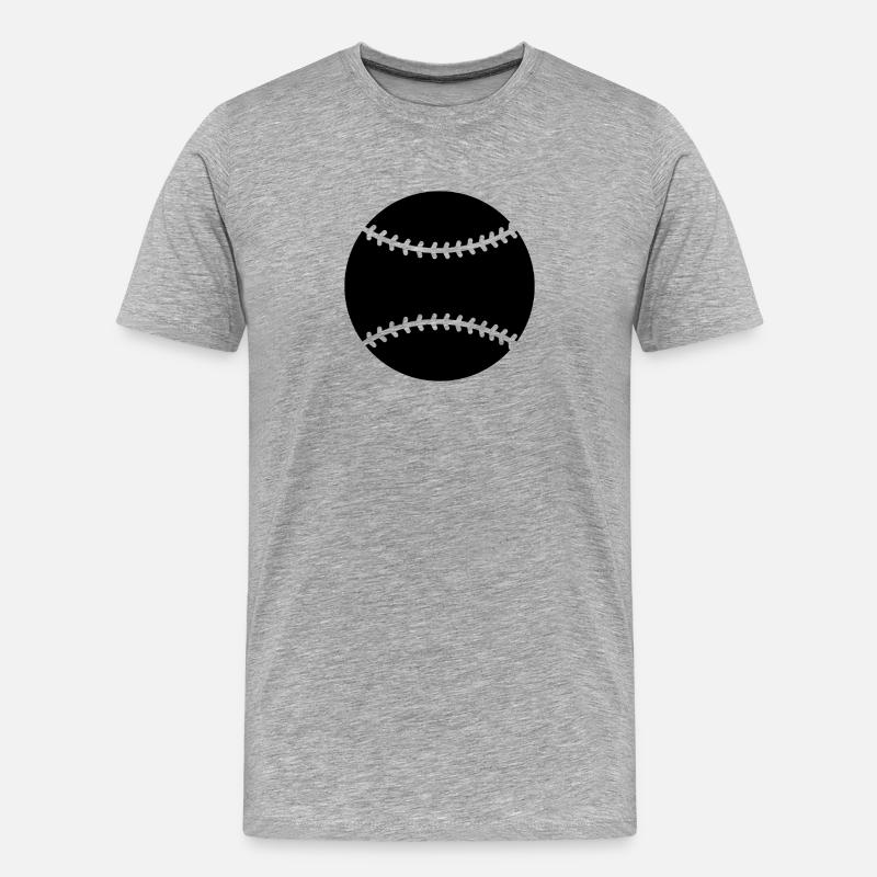 Baseball - Männer Premium Bio T-Shirt - Grau meliert