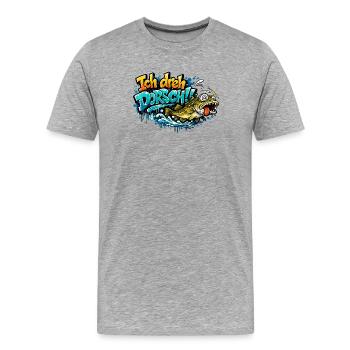 Je photographie des poissons graffitis de morue - T-shirt bio Premium Homme - gris chiné - Devant - Damien (186cm)