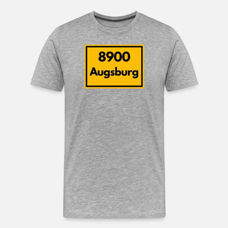 OLD POSTCODE POSTCODE RETRO 8900 AUGSBURG - Men's Premium Organic T-Shirt - heather grey