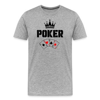 Poker Karten - Männer Premium Bio T-Shirt - Grau meliert - Vorne - Damien (186cm)