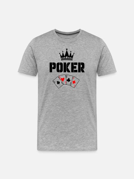 Poker Karten - Männer Premium Bio T-Shirt - Grau meliert
