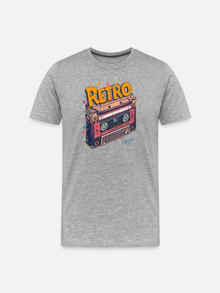 BOOMBOX KIDS - classic retro style - Men's Premium Organic T-Shirt - heather grey