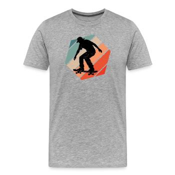 Vintage skateboarding design for skaters - Men's Premium Organic T-Shirt - heather grey - Front - Damien (186cm)