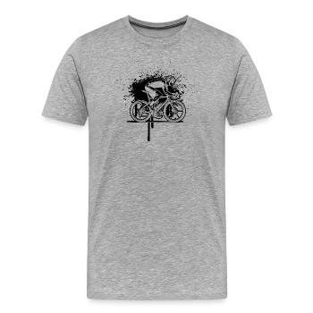 Funny road bike motif - Men's Premium Organic T-Shirt - heather grey - Front - Damien (186cm)