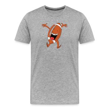 Mascotte de football rieur - T-shirt bio Premium Homme - gris chiné - Devant - Damien (186cm)