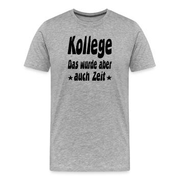 Kollege - Männer Premium Bio T-Shirt - Grau meliert - Vorne - Damien (186cm)