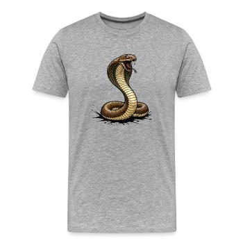 Königskobra-Giftschlangenschlag - Männer Premium Bio T-Shirt - Grau meliert - Vorne - Damien (186cm)