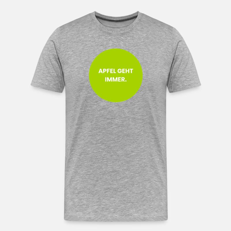 Apfel Geht Immer Spruch - Männer Premium Bio T-Shirt - Grau meliert