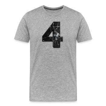 Zerbrochene Vierzahl Muster - Männer Premium Bio T-Shirt - Grau meliert - Vorne - Damien (186cm)