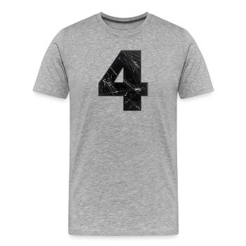 Grunge Quadruple with Scratches - Men's Premium Organic T-Shirt - heather grey - Front - Damien (186cm)
