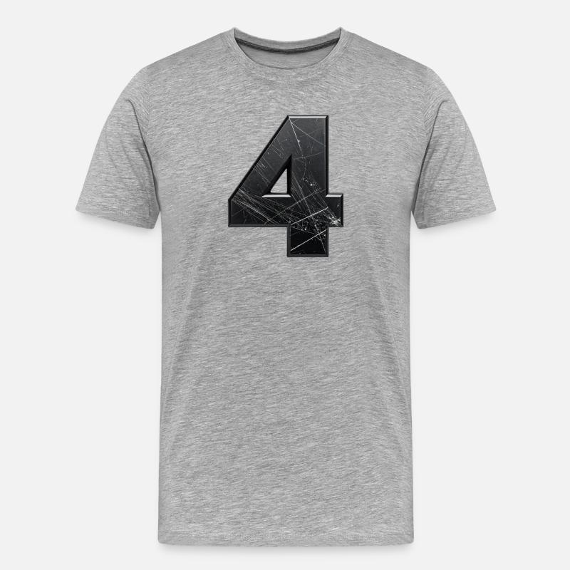 Raues Vierzahl-Design - Männer Premium Bio T-Shirt - Grau meliert