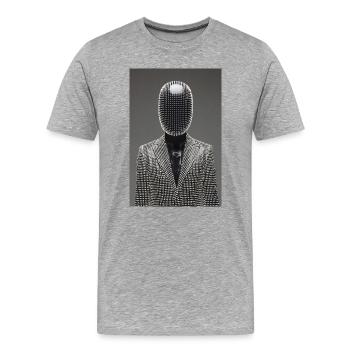 Dotgrid LED-Anzug - Männer Premium Bio T-Shirt - Grau meliert - Vorne - Damien (186cm)