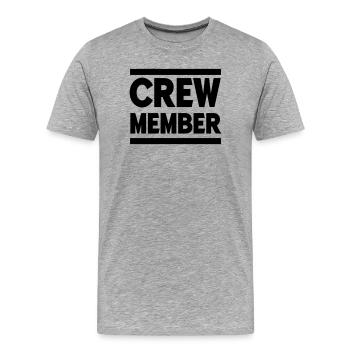 membre d’équipage - T-shirt bio Premium Homme - gris chiné - Devant - Damien (186cm)