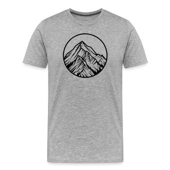 Montagnes Alpes - T-shirt bio Premium Homme - gris chiné - Devant - Damien (186cm)