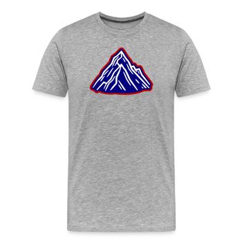 Montagnes Symbole des Alpes - T-shirt bio Premium Homme - gris chiné - Devant - Damien (186cm)