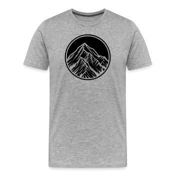 Berge Symbol Felsen - Männer Premium Bio T-Shirt - Grau meliert - Vorne - Damien (186cm)