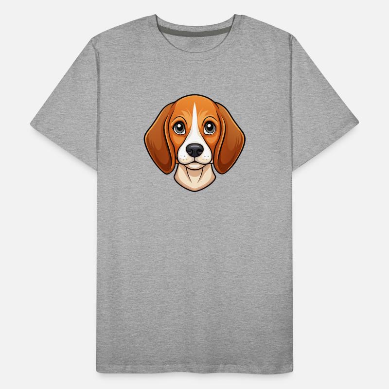 Beagle-Gesicht Männer Premium Bio T-Shirt