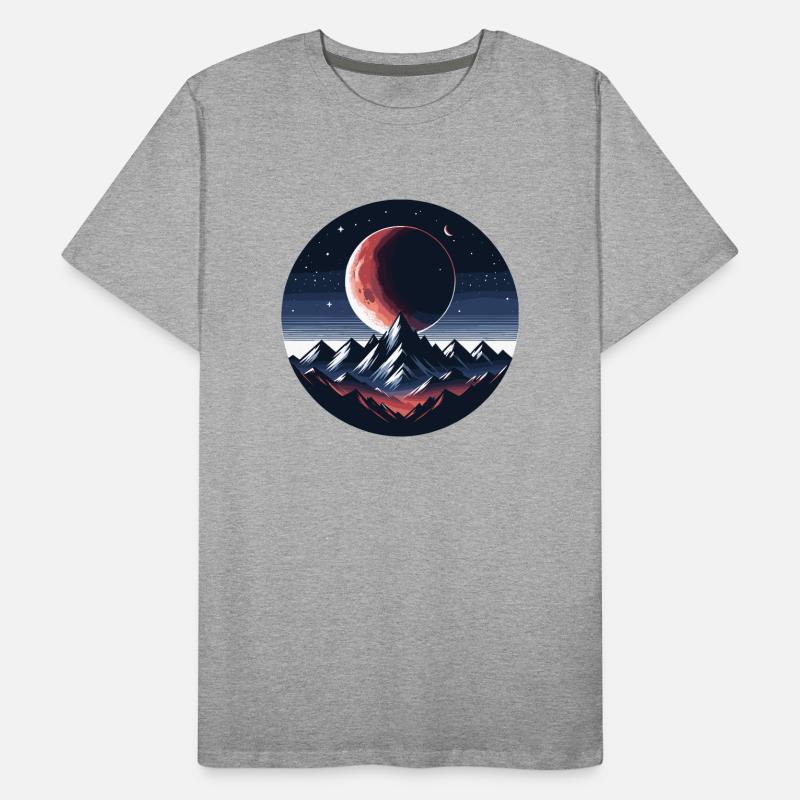 Moonlight over mountain range Men's Premium Organic T-Shirt