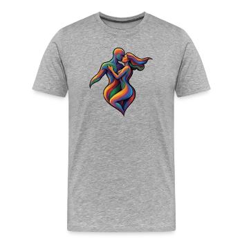 Colorful Dancing Love Couple - Men's Premium Organic T-Shirt - heather grey - Front - Damien (186cm)