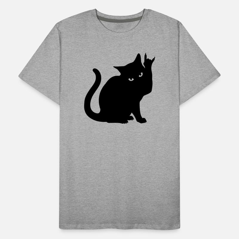Black Cat – Devil Horns Silhouette Men's Premium Organic T-Shirt