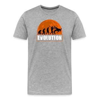 Évolution du catch Drôle de combattant MMA Grappling - T-shirt bio Premium Homme - gris chiné - Devant - Damien (186cm)