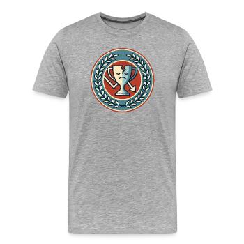 Motif du symbole du perdant de la coupe triste - T-shirt bio Premium Homme - gris chiné - Devant - Damien (186cm)