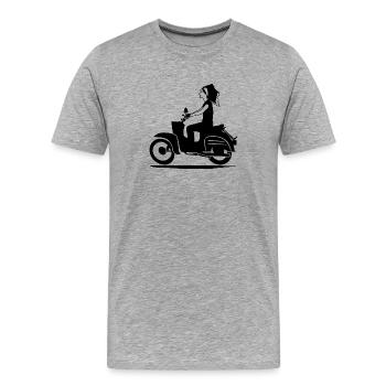 DELNJOSERBOWKA - MOPED - Men's Premium Organic T-Shirt - heather grey - Front - Damien (186cm)