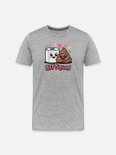 BFF Squad Klopapier Poop - Männer Premium Bio T-Shirt - Grau meliert