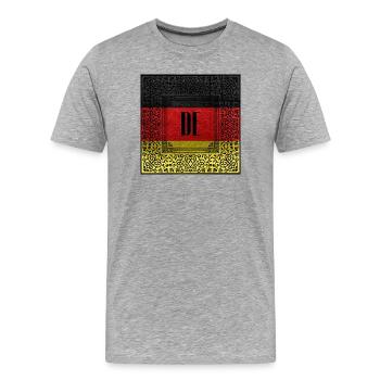 DE Antik-Flagge Ornament - Männer Premium Bio T-Shirt - Grau meliert - Vorne - Damien (186cm)