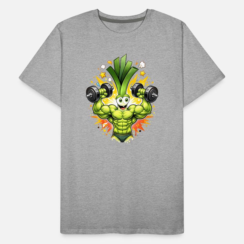 Starker Lauch Bodybuilder Illustration   Männer Premium Bio T-Shirt