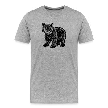 Bear cub - Men's Premium Organic T-Shirt - heather grey - Front - Damien (186cm)